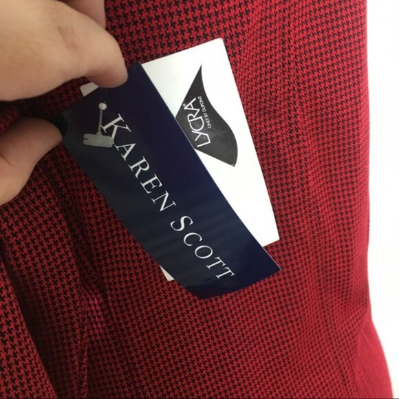 NWT Karen Scott Red & Black Houndstooth Jacket - Picture 5 of 8